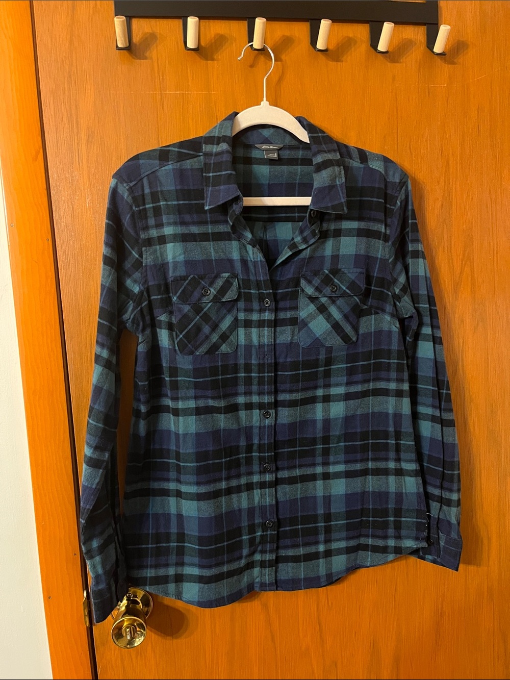 Eddie Bauer Women's Flannel Plaid Buttondown Camp Shirt